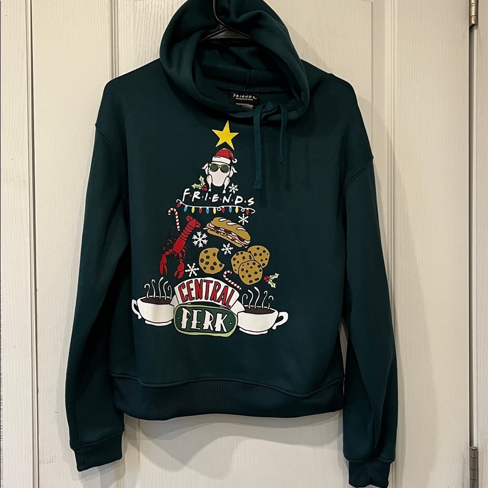 FRIENDS Central Perk Christmas Fleece Hoodie-XS